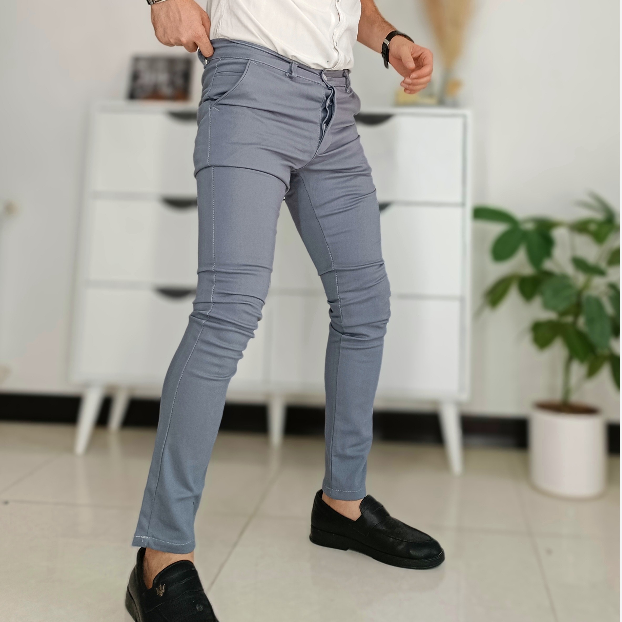 شلوار کتان مردانه جذب سایز 40تا48