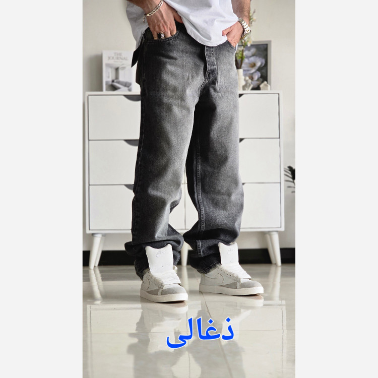 شلوار جین نیم بگ پارچه ترک مردانه قد 120سایز 40تا48