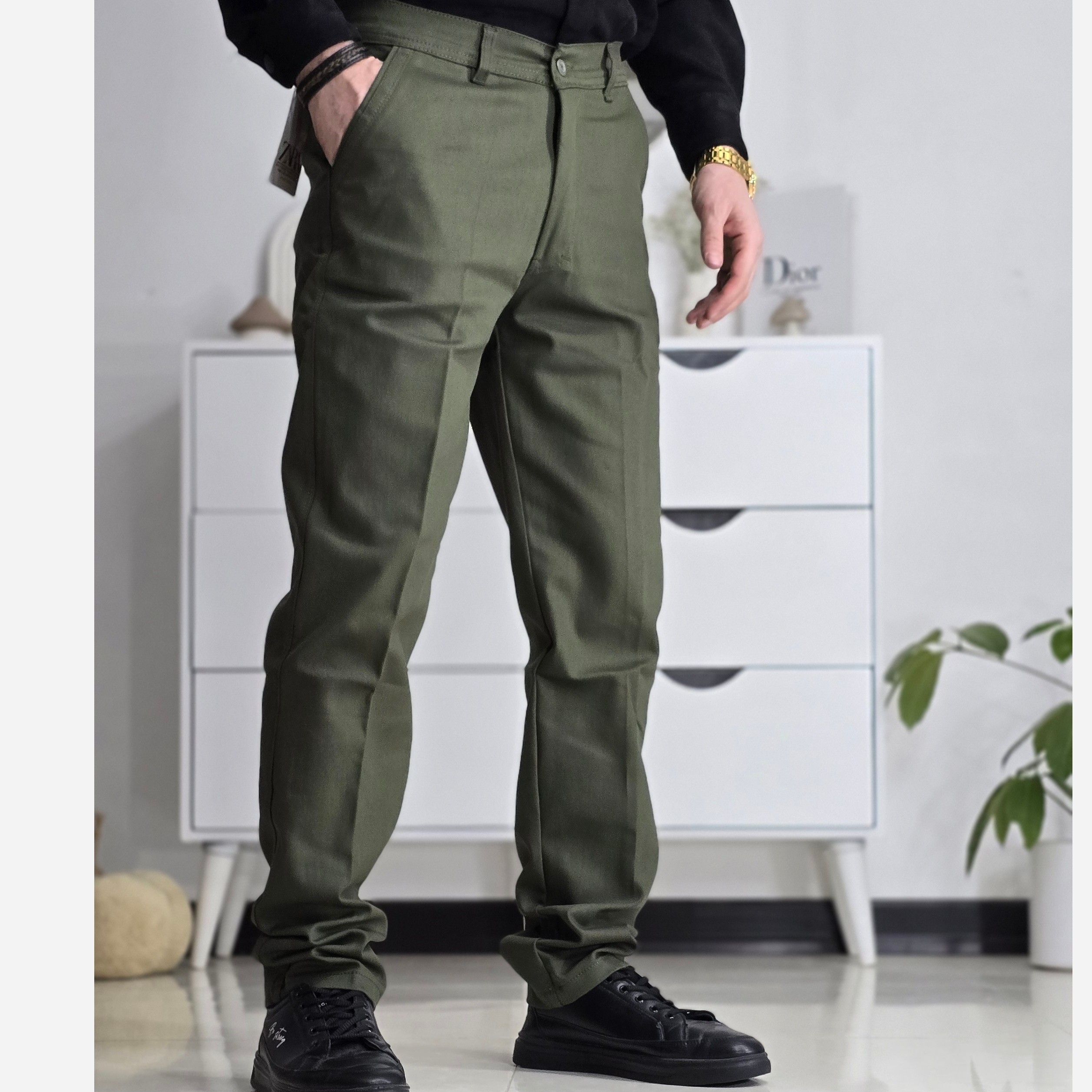 شلوار کتان راسته کلاسیک مردانه