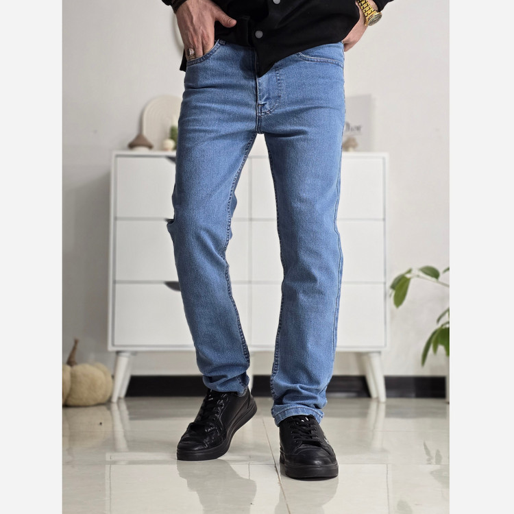 شلوار لی راسته کلاسیک مردانه بدون زاپ