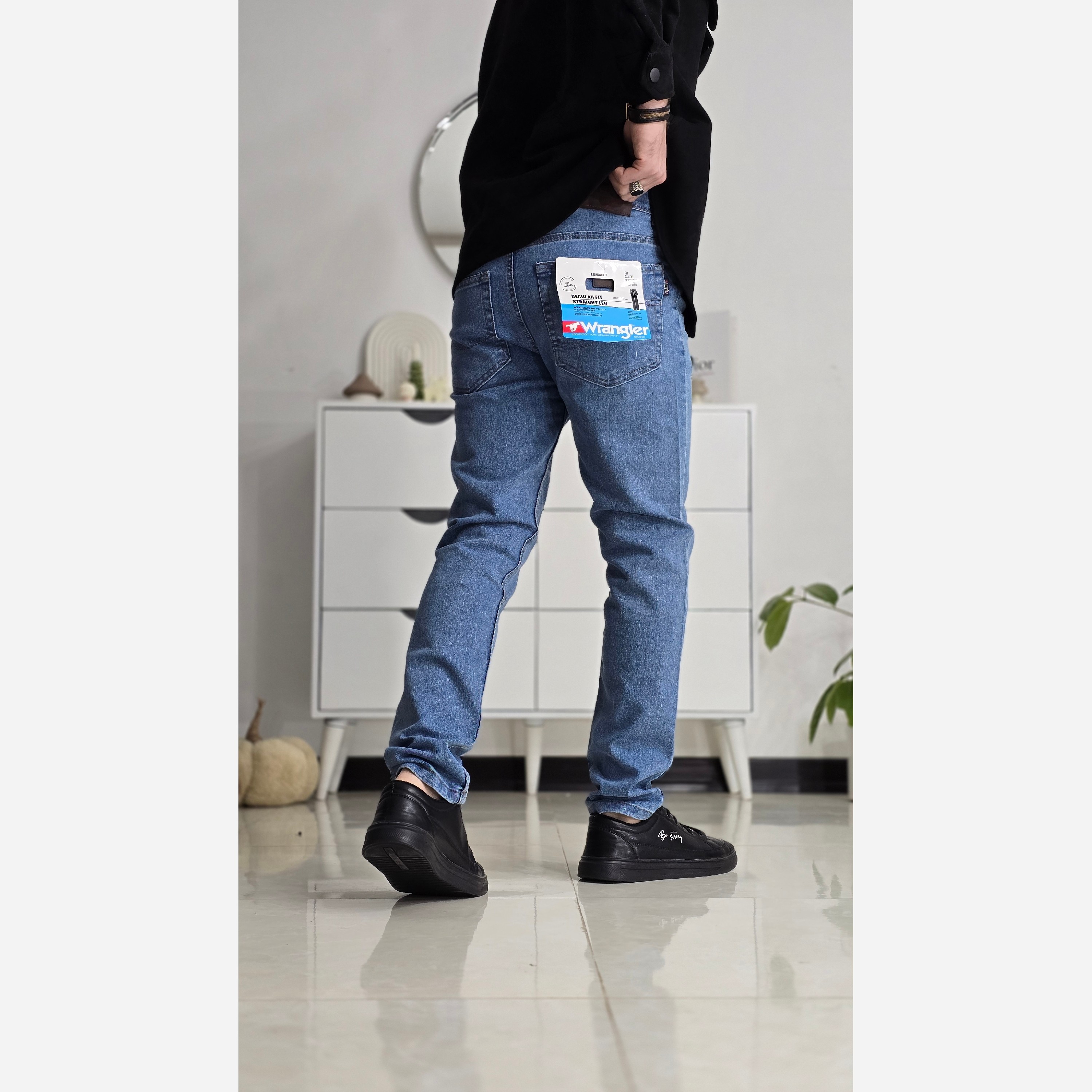 شلوار لی راسته کلاسیک مردانه بدون زاپ