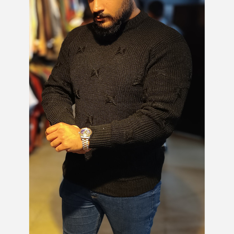 بافت یقه گرد زاپدار مردانه