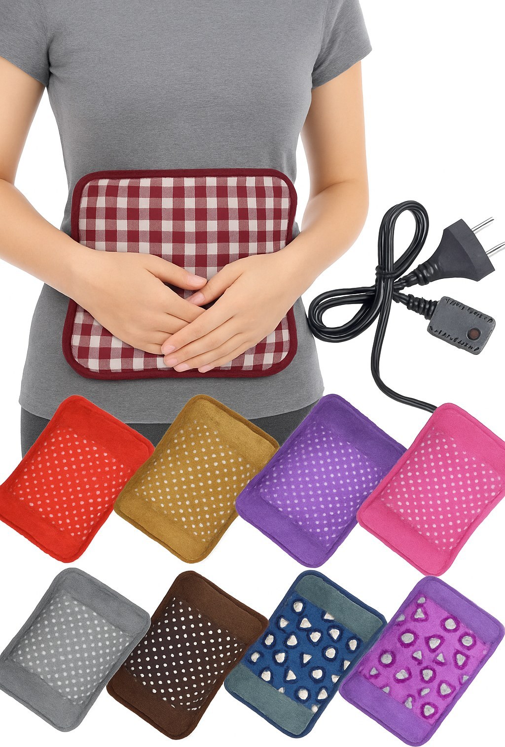 کیسه آب گرم برقی حوله ای با رویه مخملی Electric Hot Water Bag