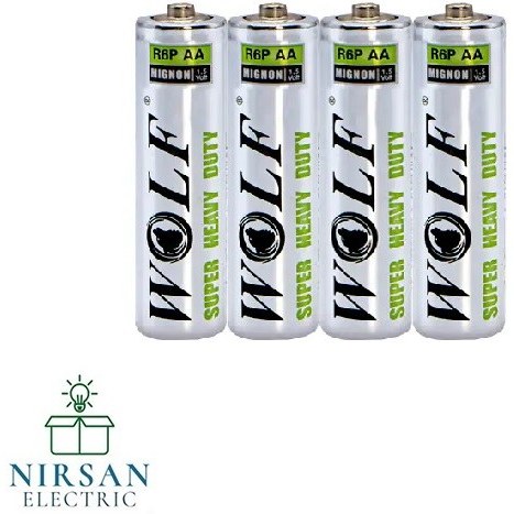 باتری (باطری) نیم قلمی Wolf Super Heavy Duty بسته 40 عددی