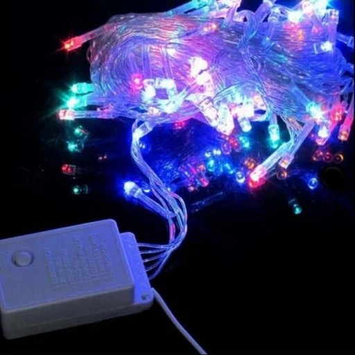 ریسه ده متری سوزنی rgb برقی، کنترلی و ریموت دار، هفت رنگ