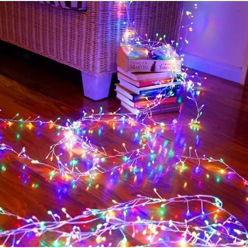 ریسه ده متری سوزنی rgb برقی، کنترلی و ریموت دار، هفت رنگ
