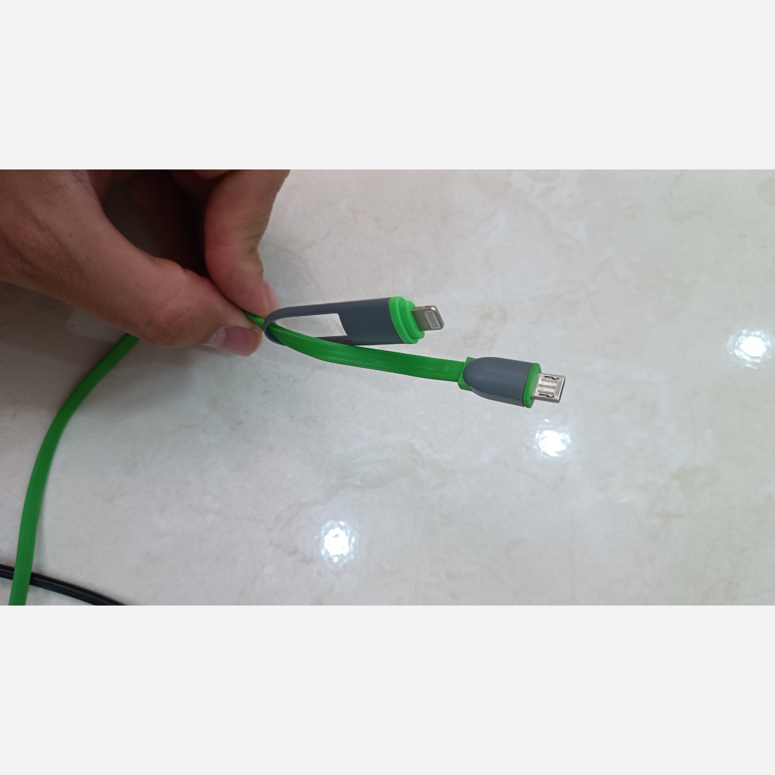 کابل شارژ 2 کاره اندروید و لایتنینگ و انتقال دیتا