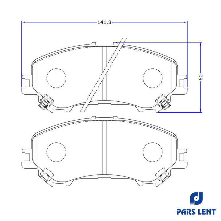لنت ترمز جلو لنت پارس مدل PL22065 مناسب برای نیسان ایکس تریل
