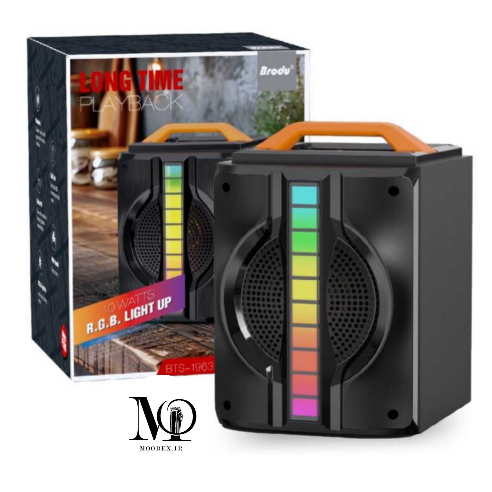 اسپیکر بلوتوثی قابل حمل 3 اینچی مدل BTS-1963 با رقص نور RGB و صدای شفاف