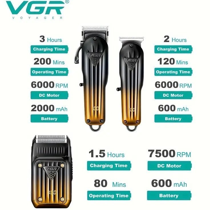 ست ماشین اصلاح سه قلو VGR مدل 644اصلی/گارانتی کتبی