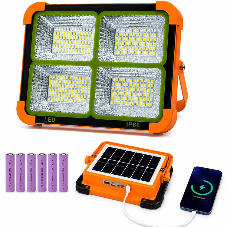 پرژکتور خورشیدی قابل حمل | باتری 12000mAh + پاوربانک + IP66