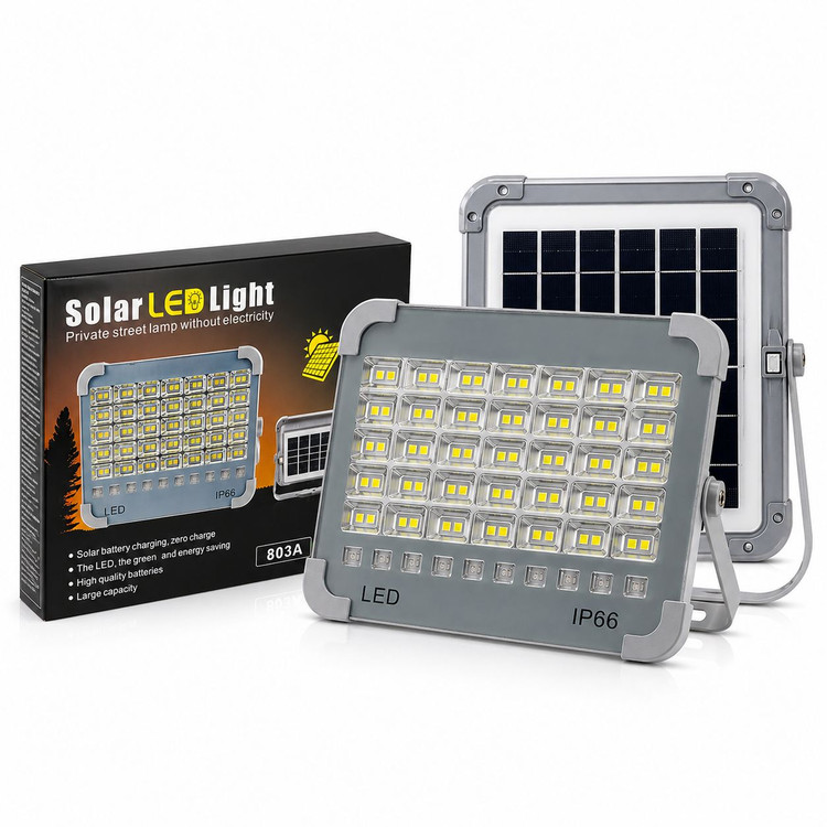 "پرژکتور خورشیدی LED مدل 803A | ضدآب IP66 | شارژ با خورشید