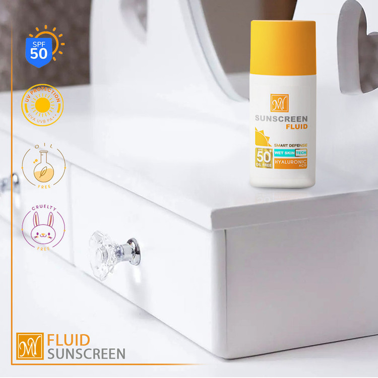 فلوئید ضدآفتاب بیرنگ مای SPF50 مدل Smart Defense مناسب انواع پوست، حجم 50 میلیلیتر