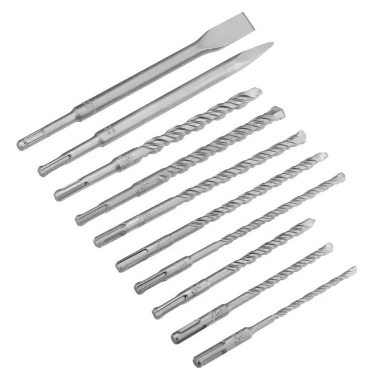 ست مته و قلم چهار شیار رونیکس مدل RH-5048 سایز 8 تا 16 میلیمتر مجموعه 10 عددی