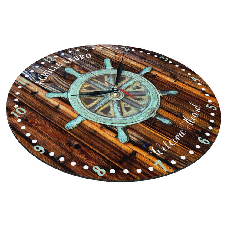 ساعت دیواری طرح سکان کشتی و چوب کد 1188