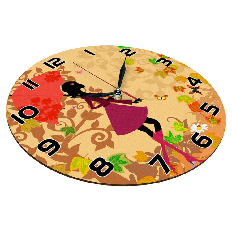 ساعت دیواری طرح چتر و پاییز کد 1262