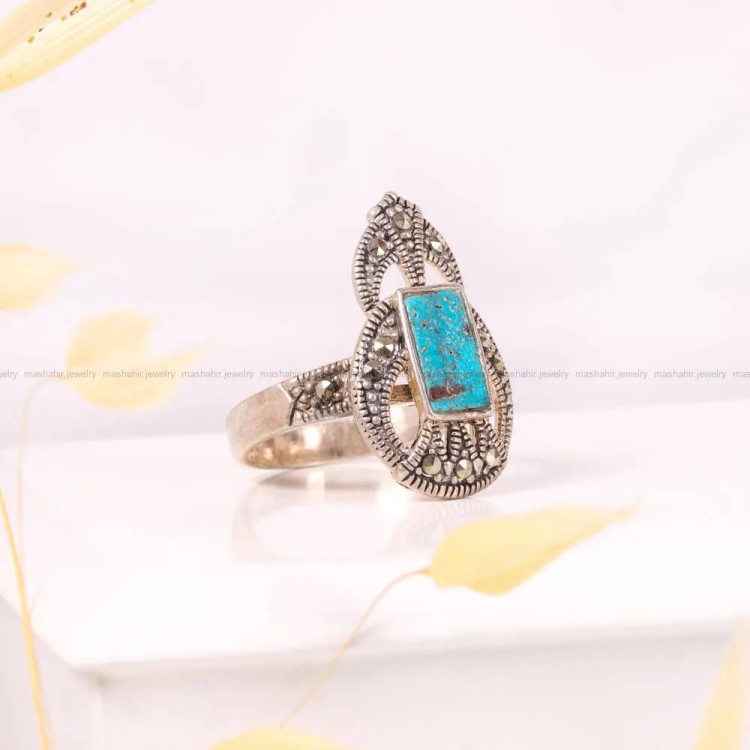 انگشتر فیروزه شجری زنانه کد 4410