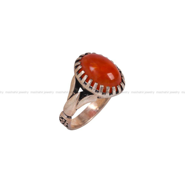 انگشتر عقیق مردانه کد 6744