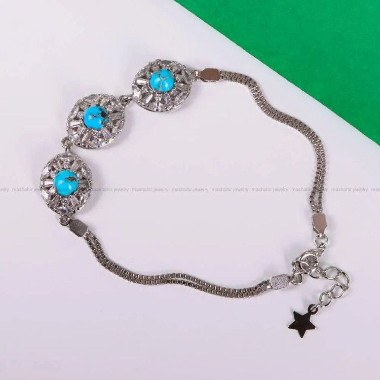 دستبند فیروزه زنانه کد 4830