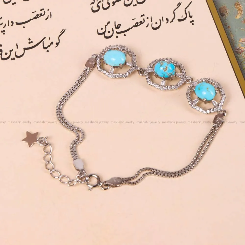 دستبند فیروزه زنانه کد 4839