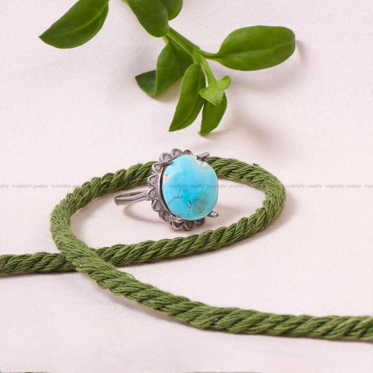 انگشتر فیروزه شجری زنانه کد 8873
