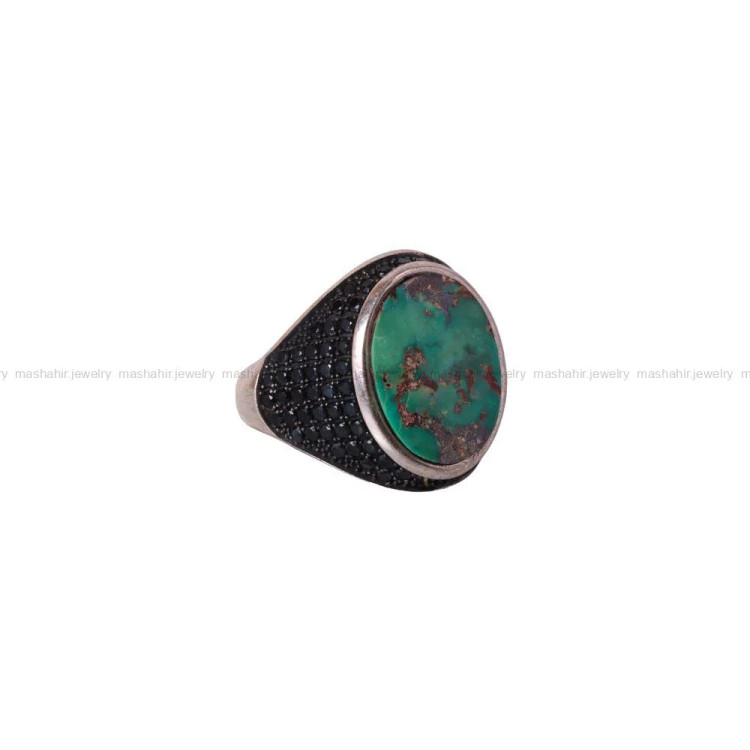 انگشتر فیروزه شجری مردانه کد 2868