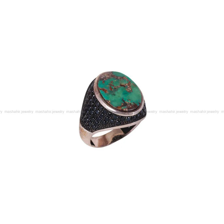 انگشتر فیروزه شجری مردانه کد 2868
