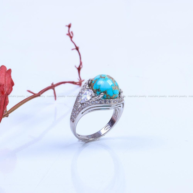 انگشتر فیروزه شجری زنانه کد 9439