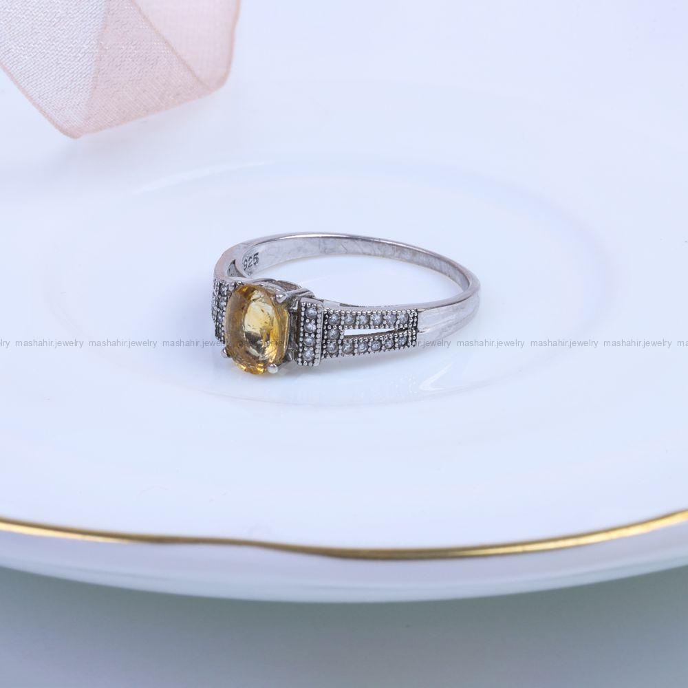 انگشتر سیترین زنانه کد 9559
