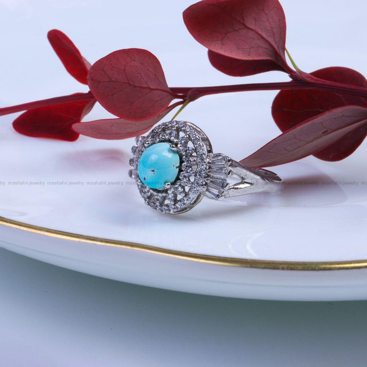 انگشتر فیروزه شجری زنانه کد 9580