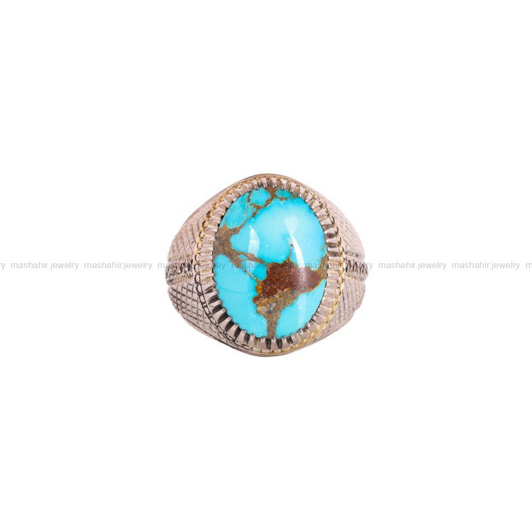 انگشتر فیروزه شجری مردانه کد 4065