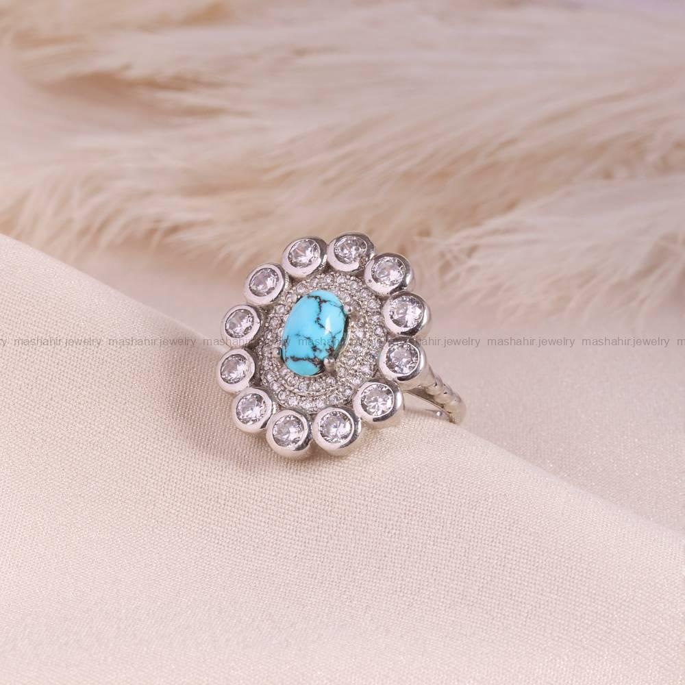 انگشتر فیروزه شجری زنانه کد 5341