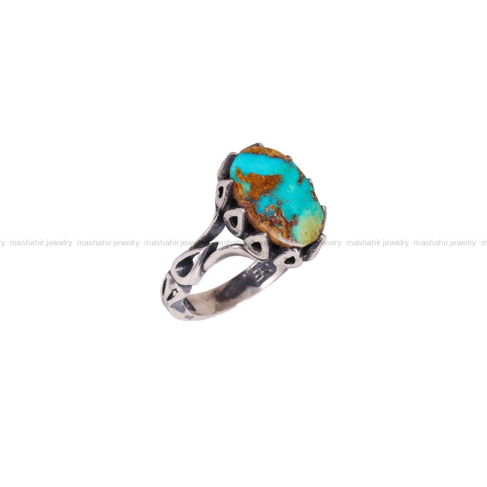 انگشتر فیروزه شجری مردانه کد 4069