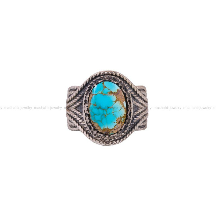 انگشتر فیروزه شجری مردانه کد 4072