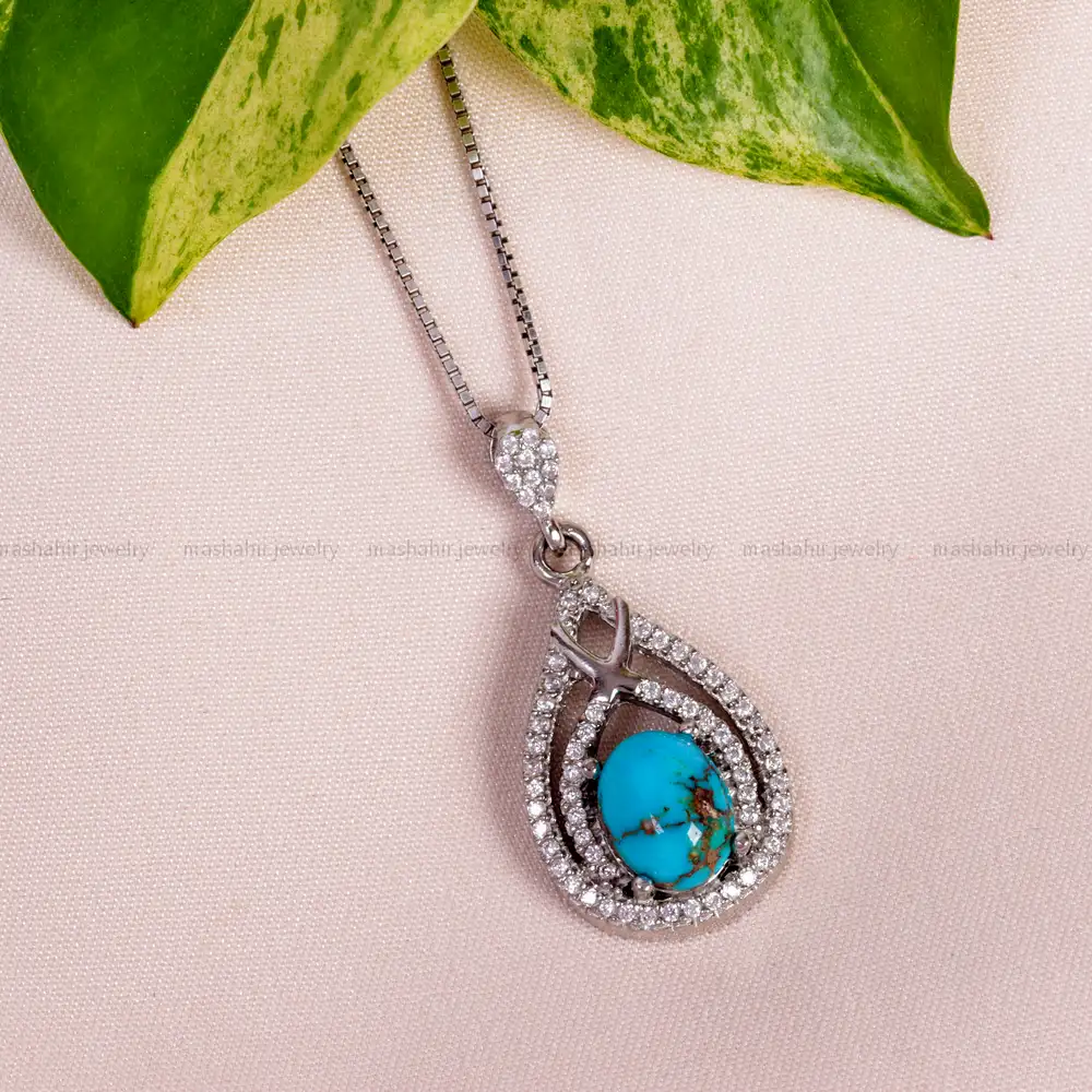 گردنبند فیروزه زنانه کد 14978