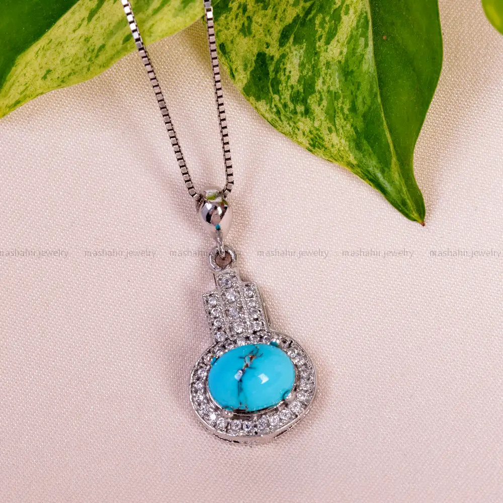 گردنبند فیروزه زنانه کد 14977