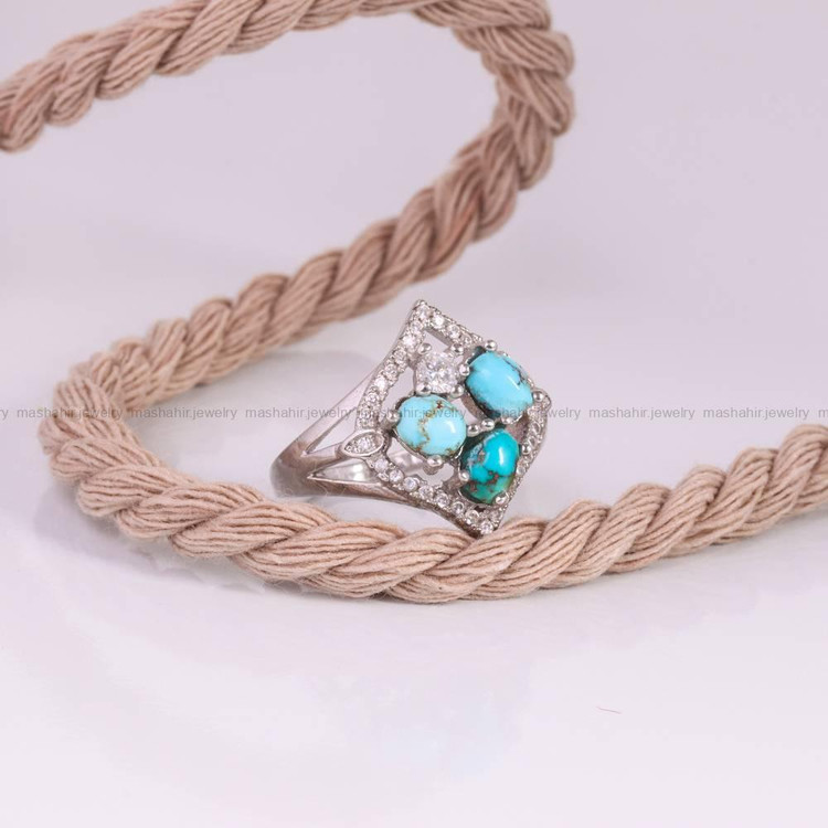 انگشتر فیروزه شجری زنانه کد 5356