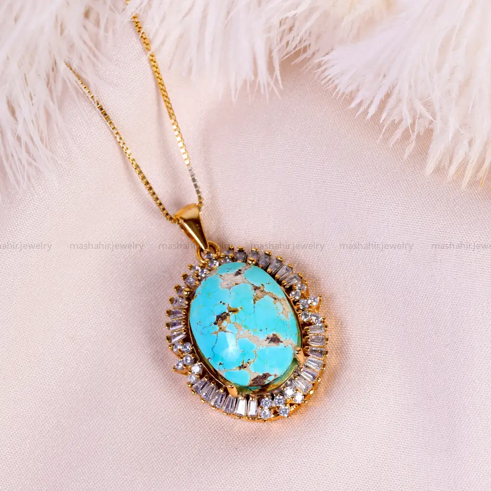 گردنبند فیروزه زنانه کد 14861