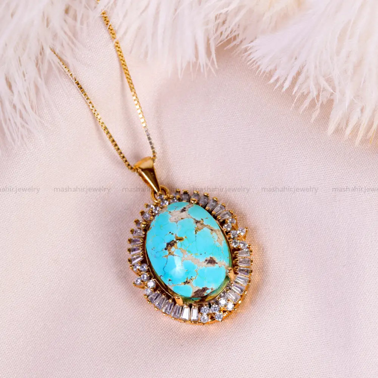 گردنبند فیروزه زنانه کد 14861