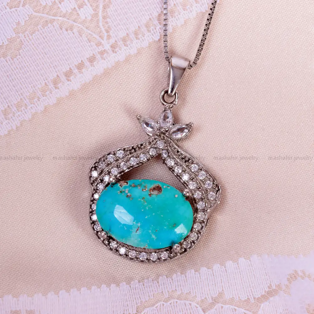 گردنبند فیروزه زنانه کد 14970