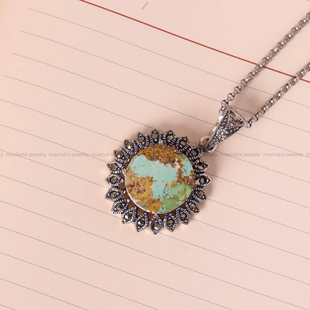 گردنبند فیروزه زنانه کد 5389