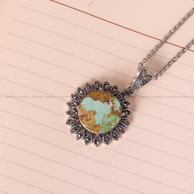 گردنبند فیروزه زنانه کد 5389