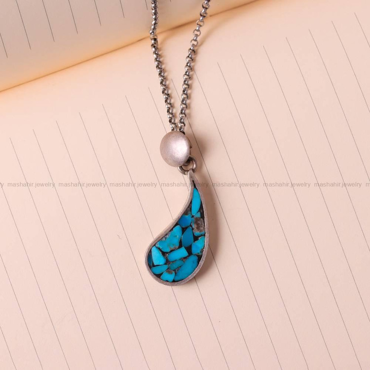 گردنبند فیروزه کوب زنانه کد 5395