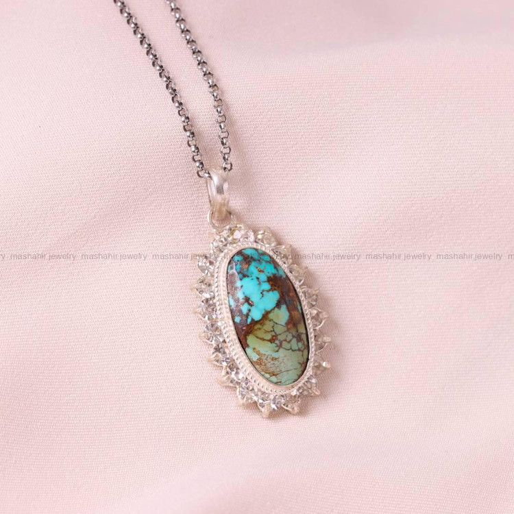 گردنبند فیروزه زنانه کد 5408