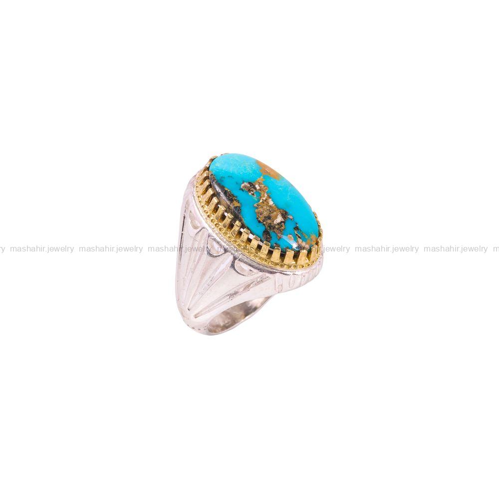 انگشتر فیروزه شجری مردانه کد 3804