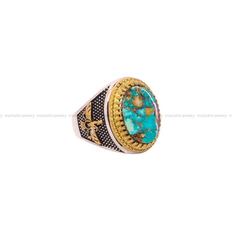 انگشتر فیروزه شجری مردانه کد 3805
