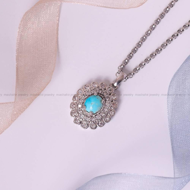 گردنبند فیروزه زنانه کد 5418
