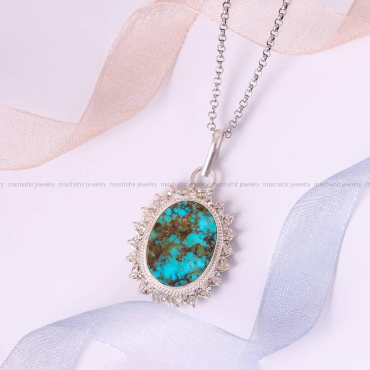 گردنبند فیروزه زنانه کد 5419