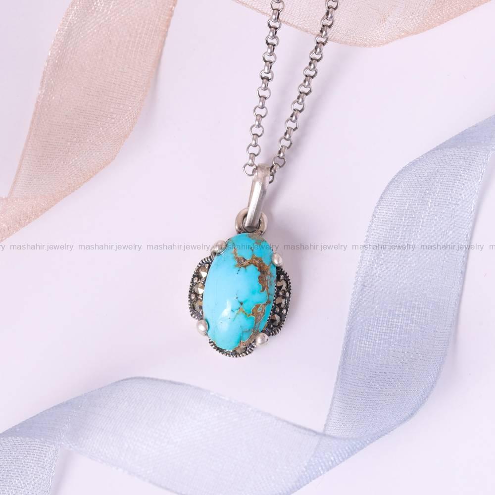 گردنبند فیروزه زنانه کد 5420
