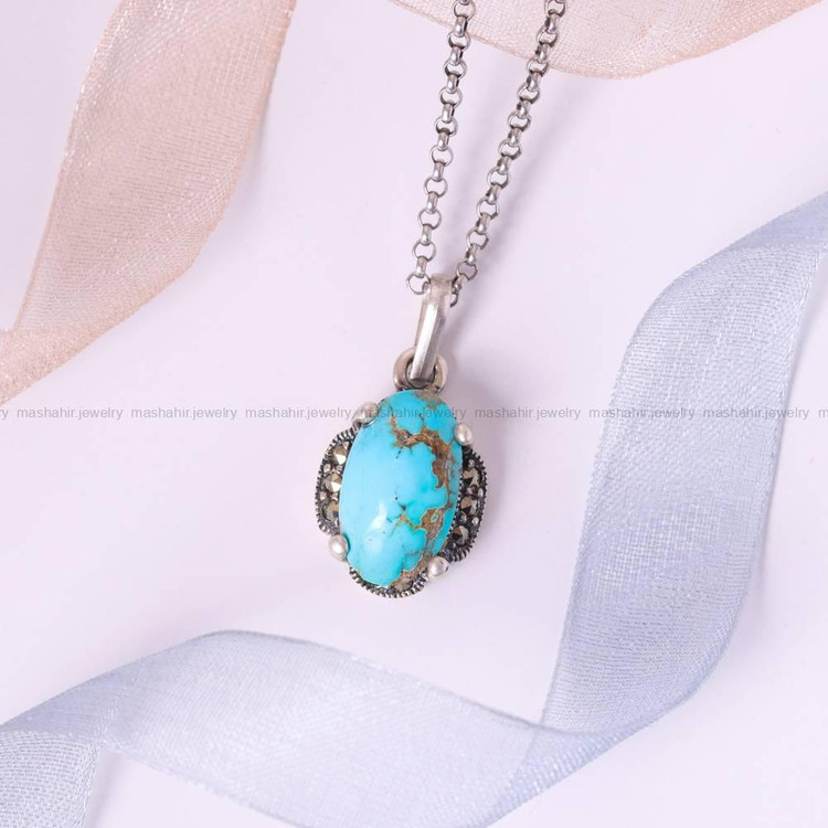 گردنبند فیروزه زنانه کد 5420